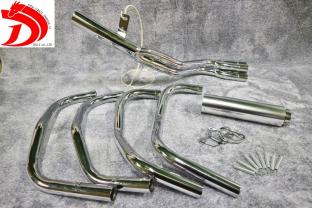 新作 DJガニマタ 8分割 マフラー メッキ ＋シルバー XJR400 / XJR400R