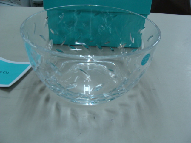 ティファニー☆リーフカットクリスタルボウル☆箱付♪TIFFANY 食器