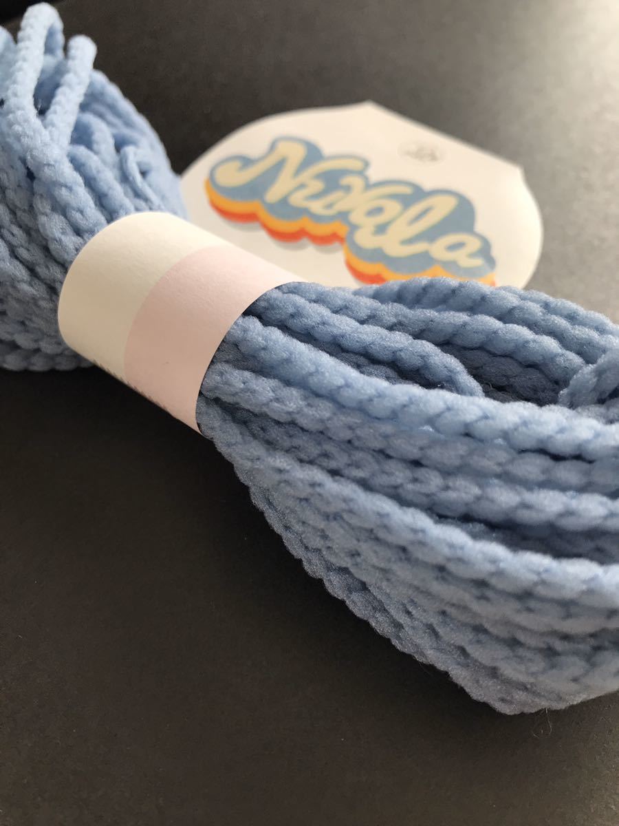 ヌーボラ 毛糸 10m ハンドメイド ブルー col.404 ゴム 代用品として _2