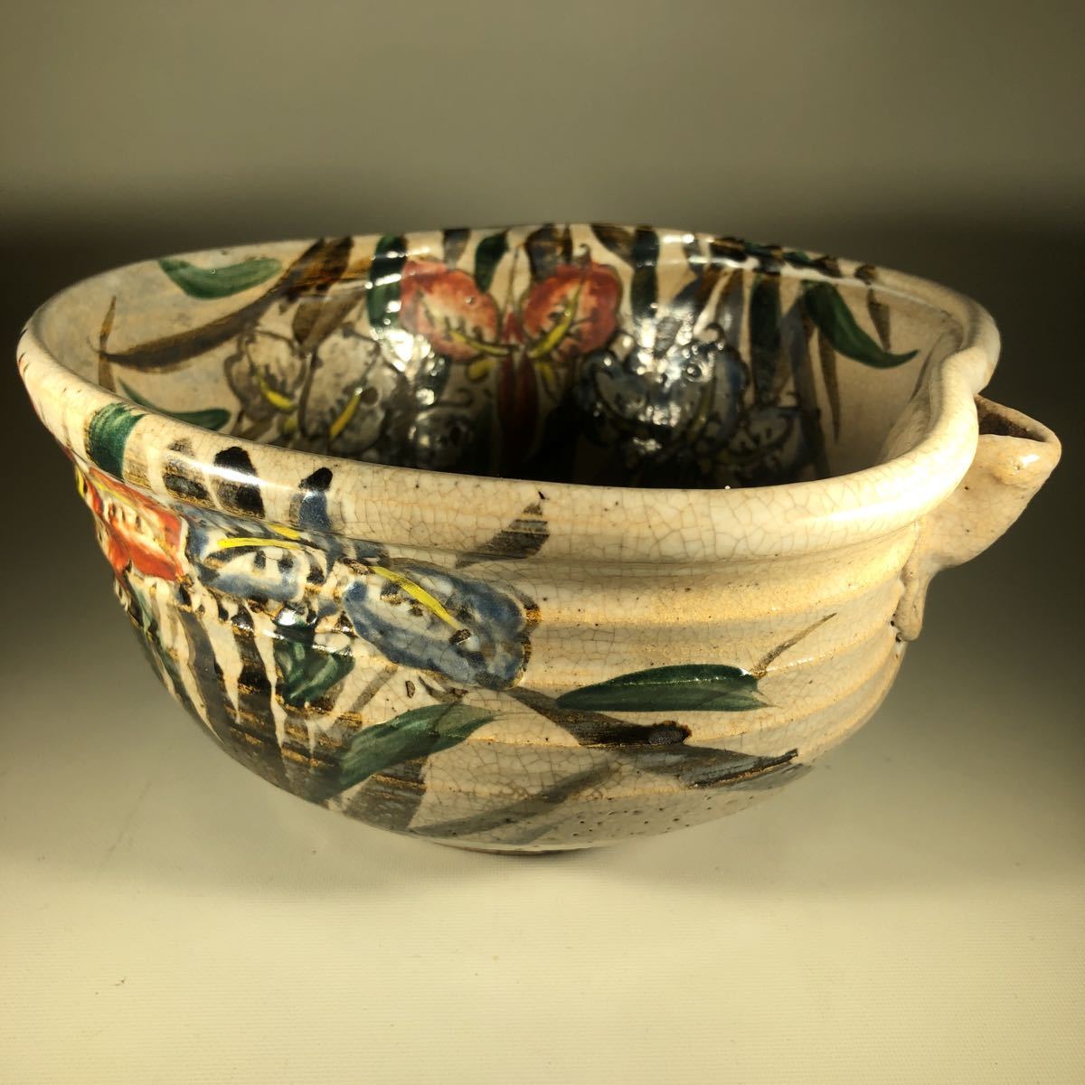 京焼 尾形幹山作 片口 芭蕉の花図 色絵 茶道具 尾形乾山の通販