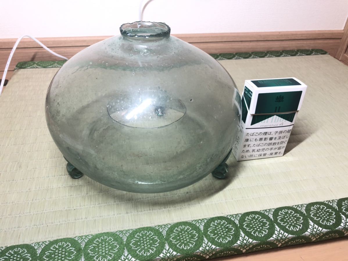 珍品!! 温かみある風合いでレトロ感のあるガラス製のハエ取り瓶 ガラス 