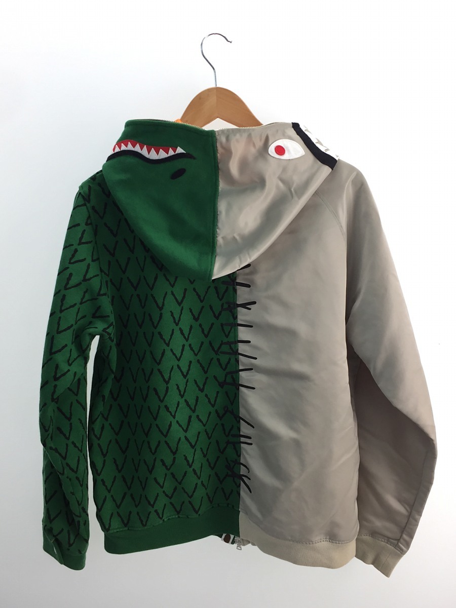 A BATHING APE◇×AMBUSH/ハーフシャークアリゲーターパーカー/ジップ