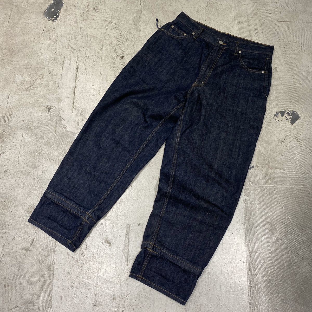 18aw BEAMS ビームス SSZ エスエスゼット SURF&SK8 552XX DENIM PANTS 裾ジップ ワイド テーパード デニム パンツ インディゴ 系 サイズ S