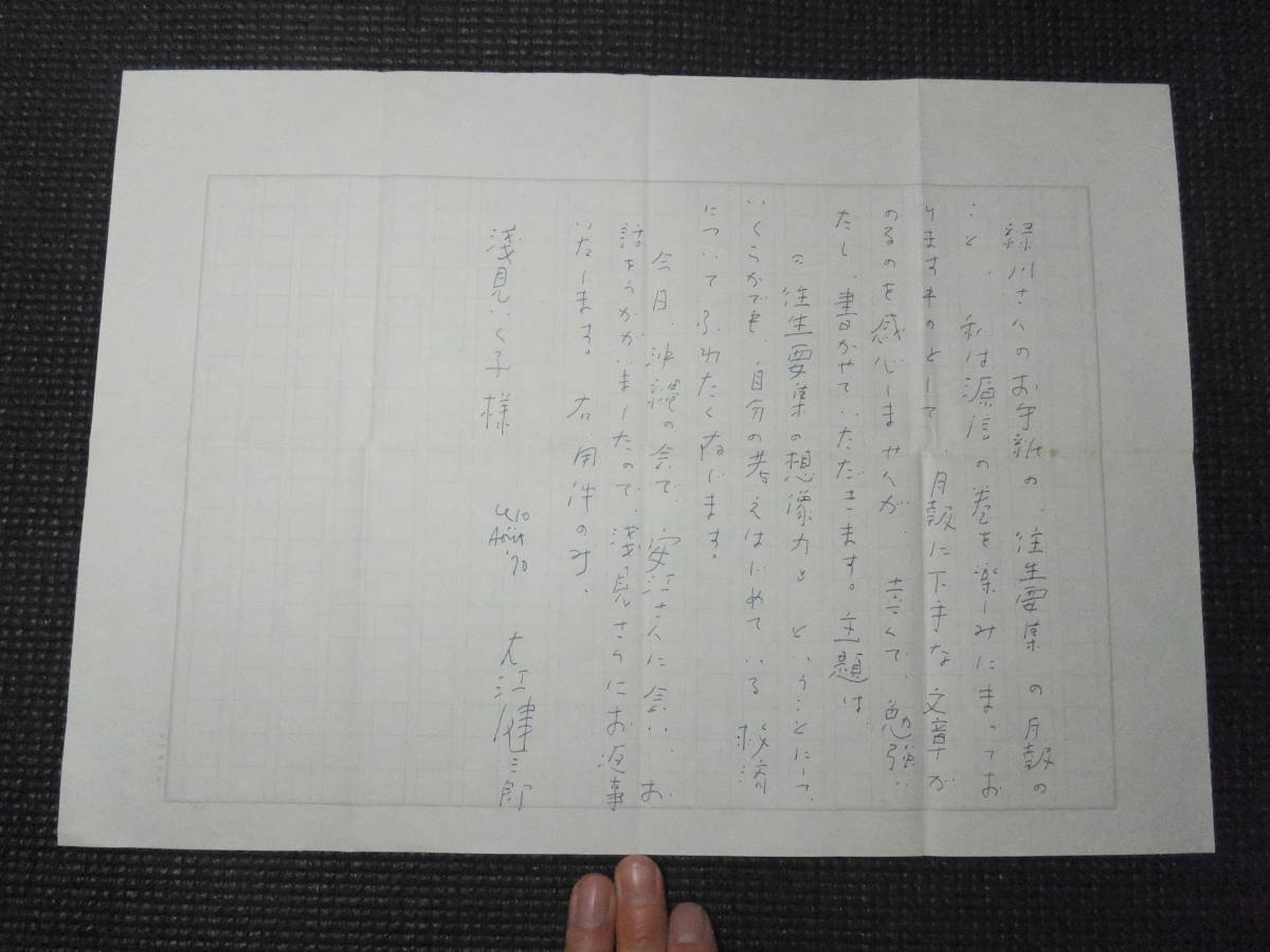 大江健三郎 肉筆書簡 往生要集月報原稿依頼 真筆保証 サイン有 浅見いく子宛 原稿用紙箋 検署名初版本安部公房開高健 大江健三郎 売買されたオークション情報 Yahooの商品情報をアーカイブ公開 オークファン Aucfan Com