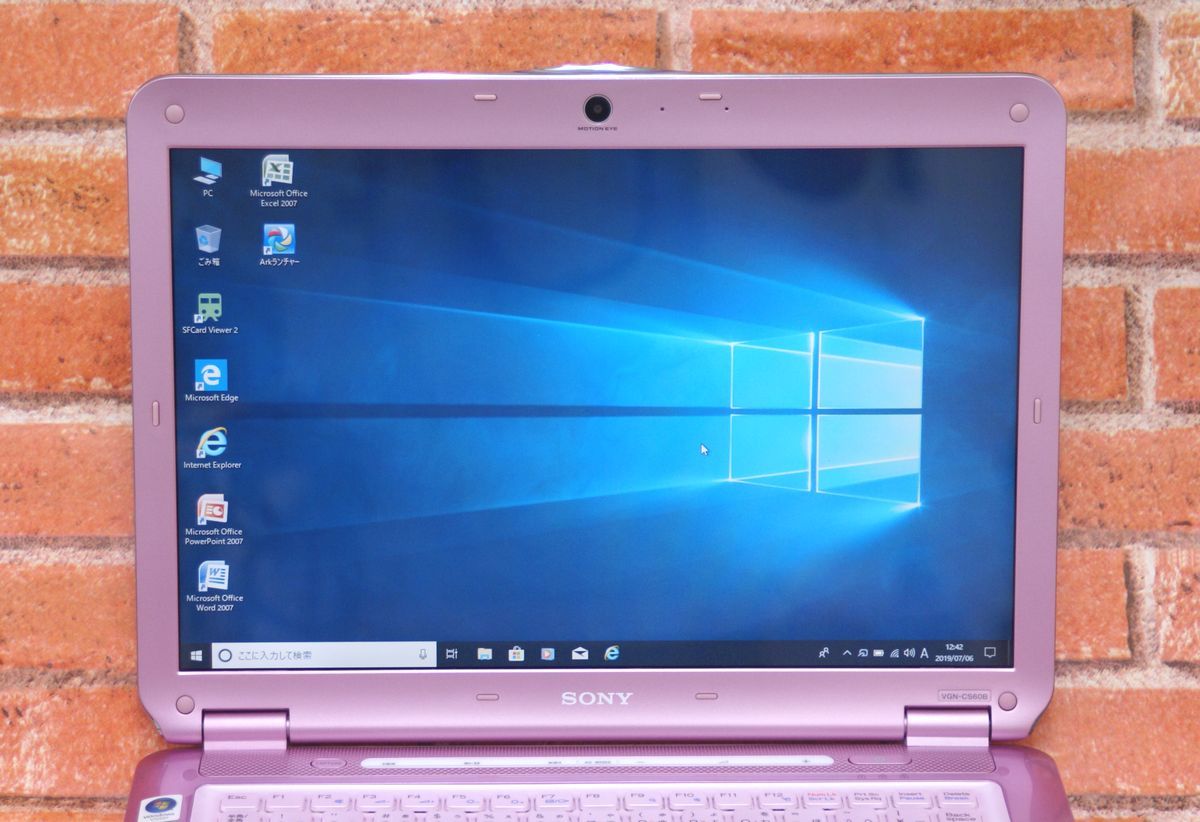 美品☆VAIO-VGN/CS60/ピンク/液晶良好/Win 10/HDD320GB/RAM4GB/Office2007/無線ラン/即使用可_2