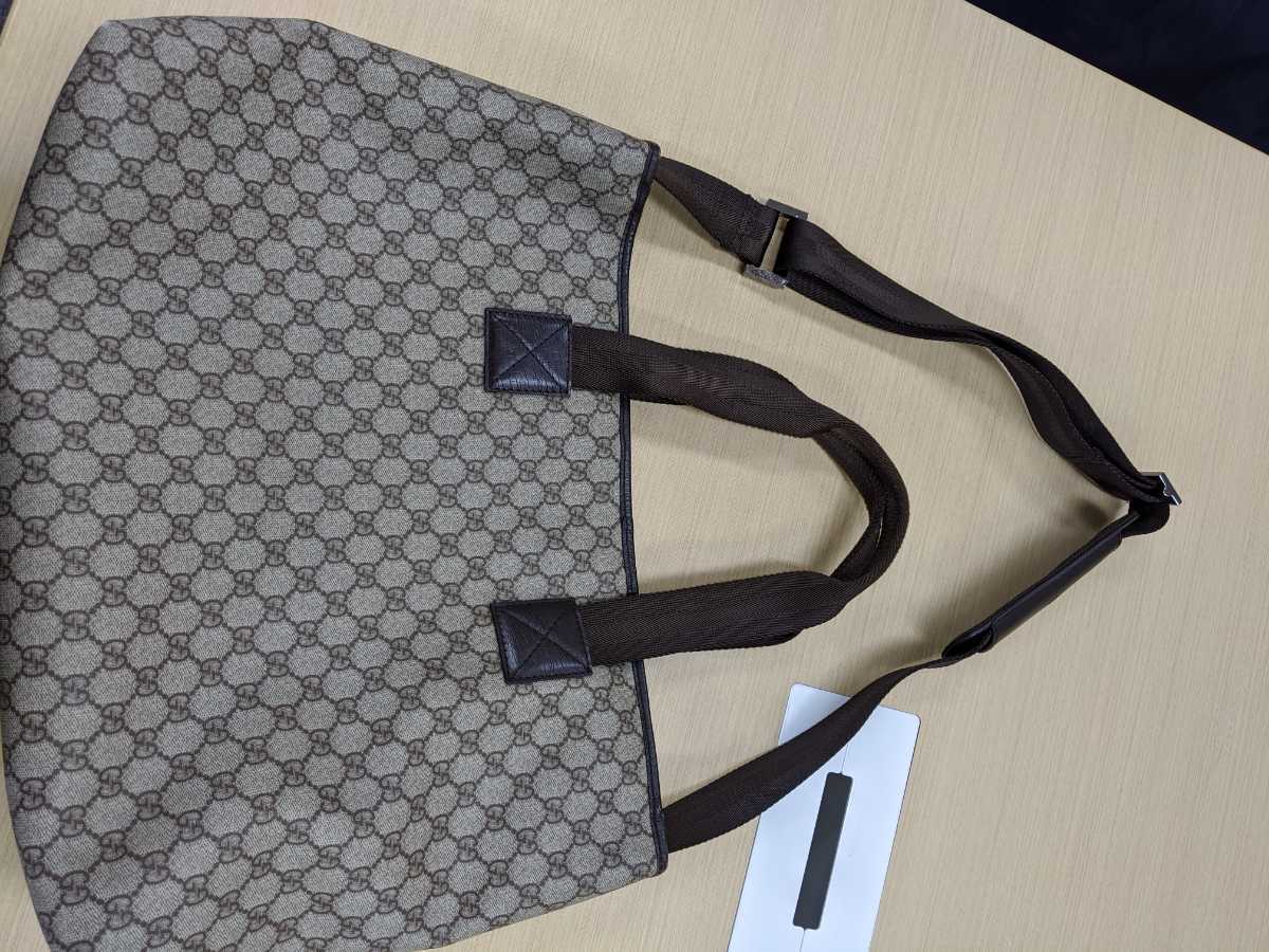 美品 OLD GUCCI キャンバス 2WAY ショルダーバッグ バンブー 黒 【公式 