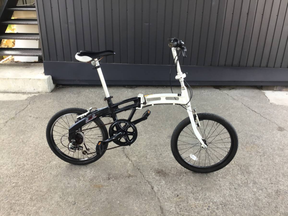 岐阜発 DOPPEL GANGER / ドッペルギャンガー 202 / 折りたたみ自転車/ 20インチ / 6段変速/ ブラック&ホワイト系/難あり 8/19(20インチ～)｜売買されたオークション情報、yahooの商品情報をアーカイ 20インチ～