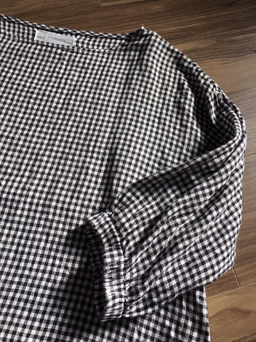 送料込み fog linen work フォグリネンワーク チェック柄 プルオーバー 
