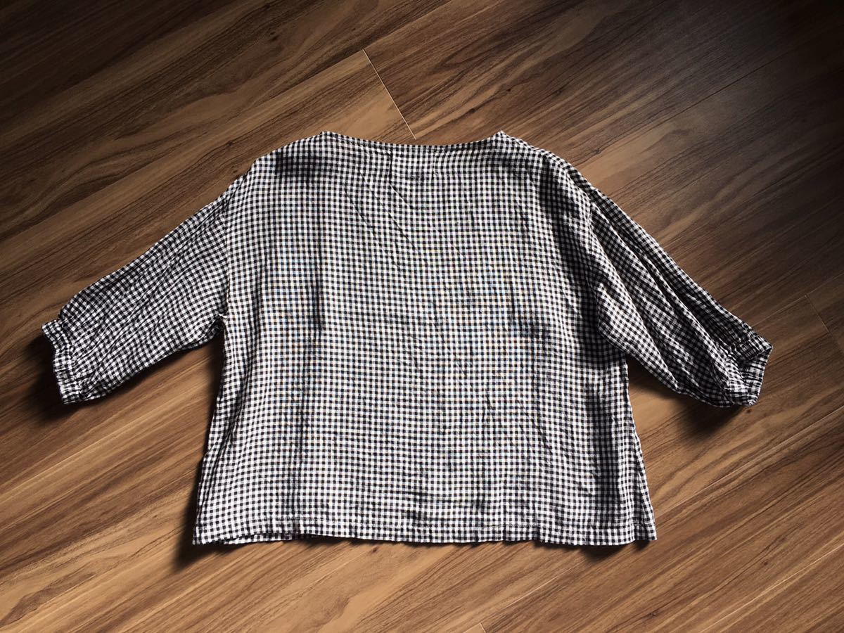 送料込み fog linen work フォグリネンワーク チェック柄 プルオーバー 