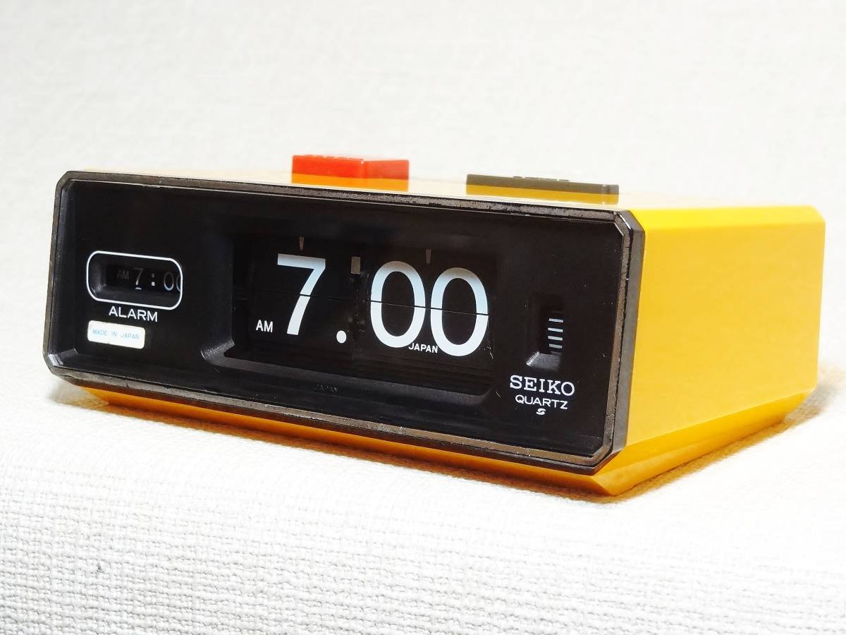SEIKO セイコー クォーツ パタパタ時計 QN401Y【黄】 動作確認済