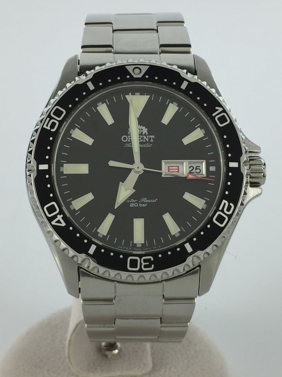 ORIENT◇自動巻腕時計/アナログ/ステンレス/BLK/SLV/F692-UAA0