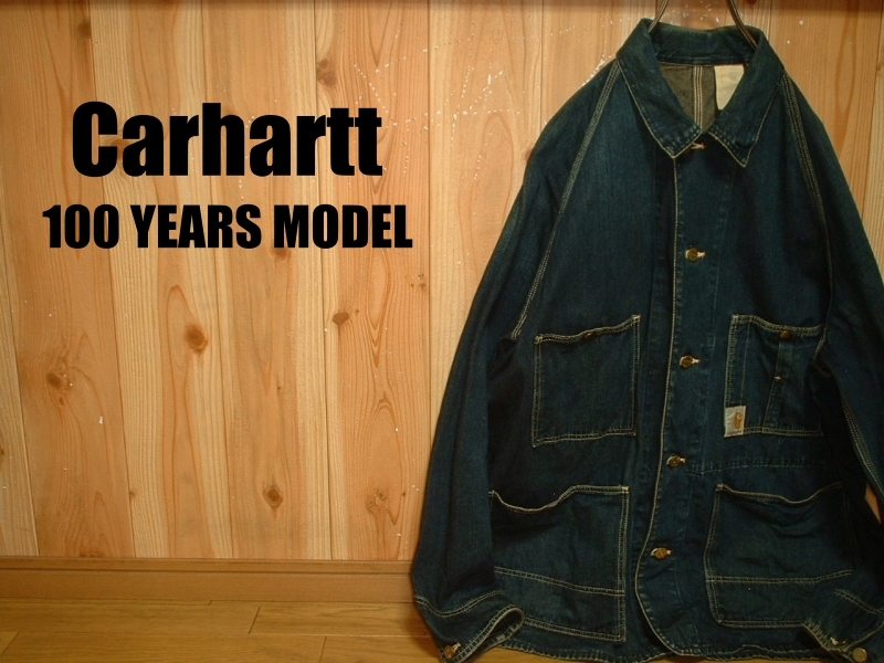 大人気Carhartt 100 YEARSお勧め色残り00108デニムカバーオール42in