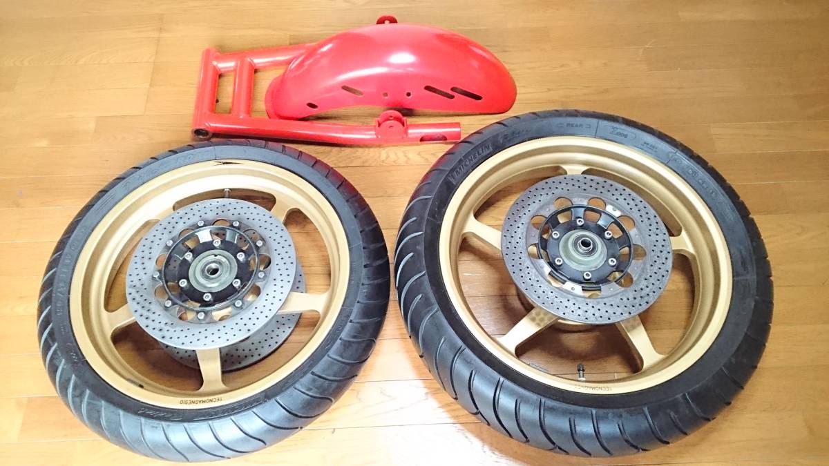 DUCATI MHR用テクノマグネシオホイル前後ミシェランタイヤ付ワイド化用 