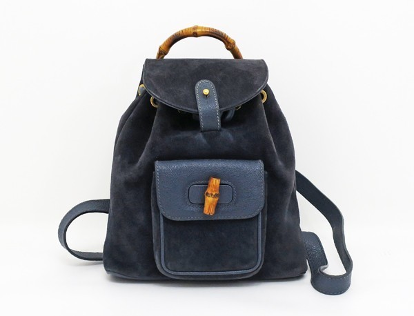 ◇【GUCCI グッチ】バンブー スエード×レザー ミニリュック 003.2058