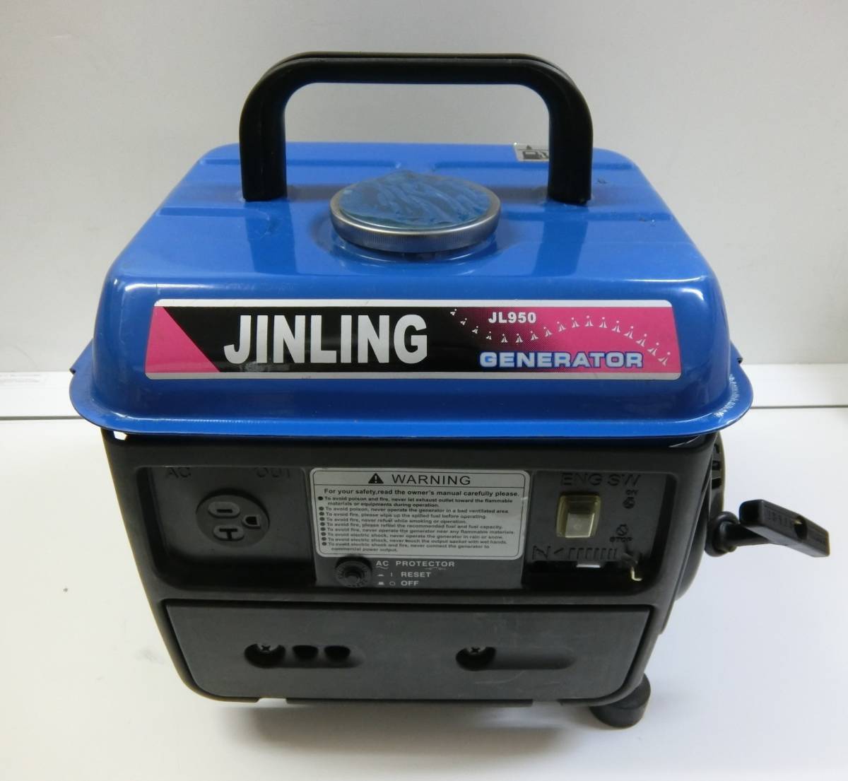 「中古品」マスイ小型発電機　JINLING JL950 JINLING 発電機 JL950 ポータブル マスイ 小型発電機 100V 発電機の