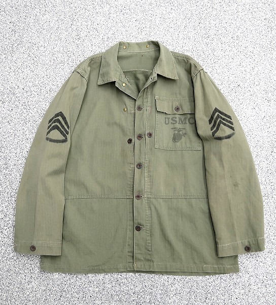 40s 米軍実物 USMC 海兵隊 P-44 HBT ヘリンボーン ジャケット 1940年代