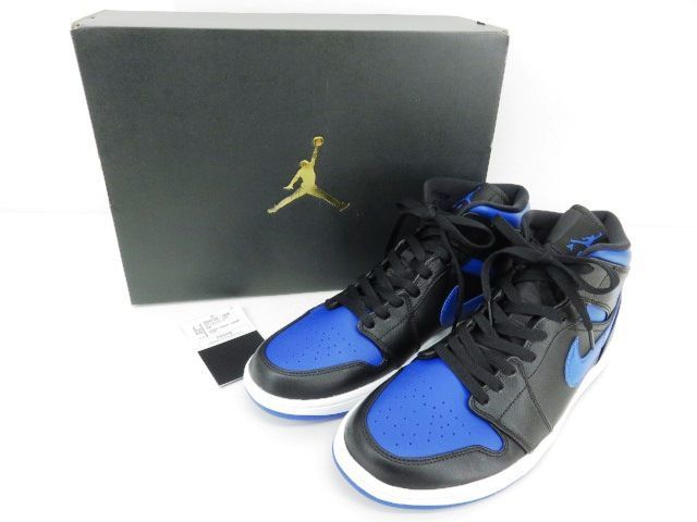 SALE，送料無料 153s NIKE AIR JORDAN 1 MID/ナイキ エアジョーダン 1ミッド 554724-068 US9.5 27.5cm ブラックxハイパーロイヤル 箱有(27.5cm)｜売買されたオークション情報、yahooの商品情報をアーカイブ公開 - オークファン 27.5cm