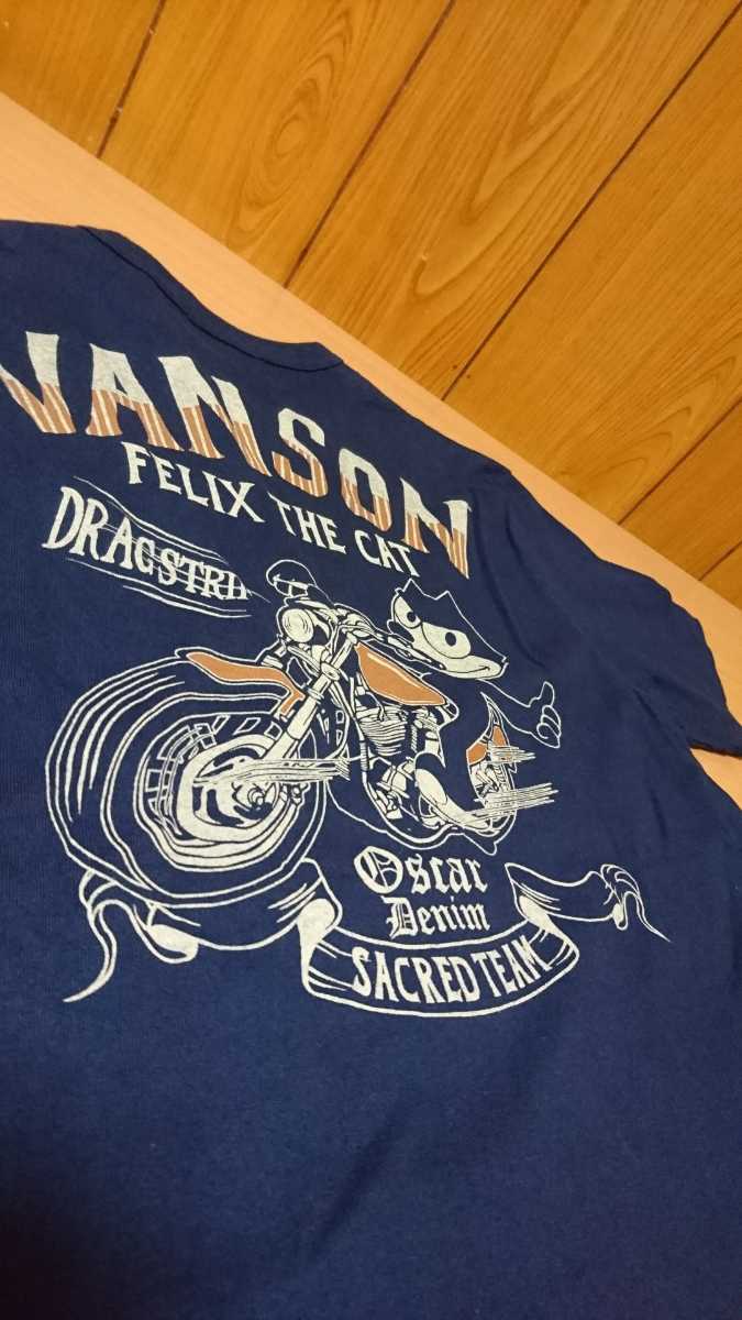 VANSON FILEX THE CAT Tシャツ ブルー バンソン フィリックス アメリカ 