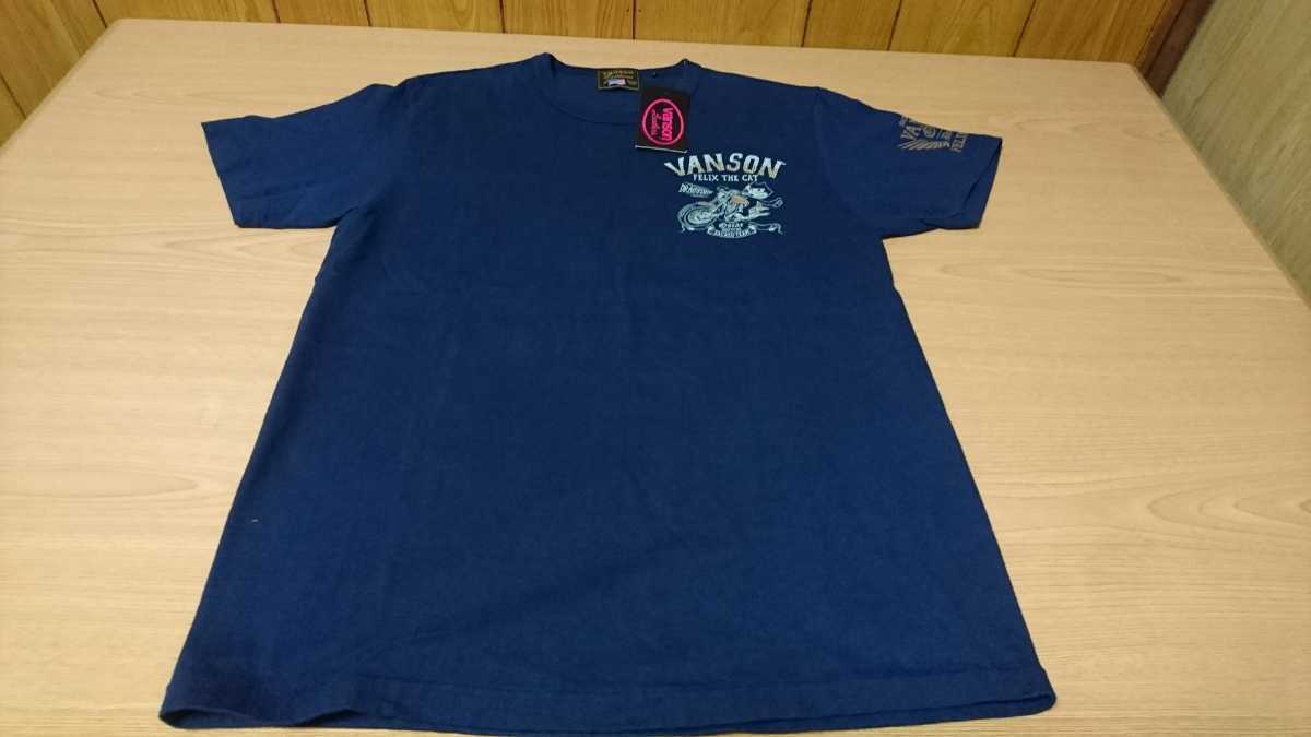 VANSON FILEX THE CAT Tシャツ ブルー バンソン フィリックス アメリカ 