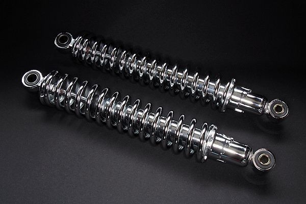 【574】 ★ 汎用 345mm 細巻き リア サスペンション 当時仕様 フルメッキ Z1 Z2 バリオス2 Z400FX ZRX400 ゼファー400 KZ リアサス 旧車(2)