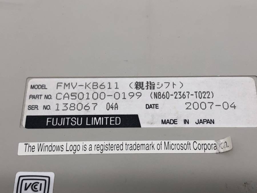 FUJITSU FMV-KB611 PS/2キーボード 親指シフト□ジャンク品