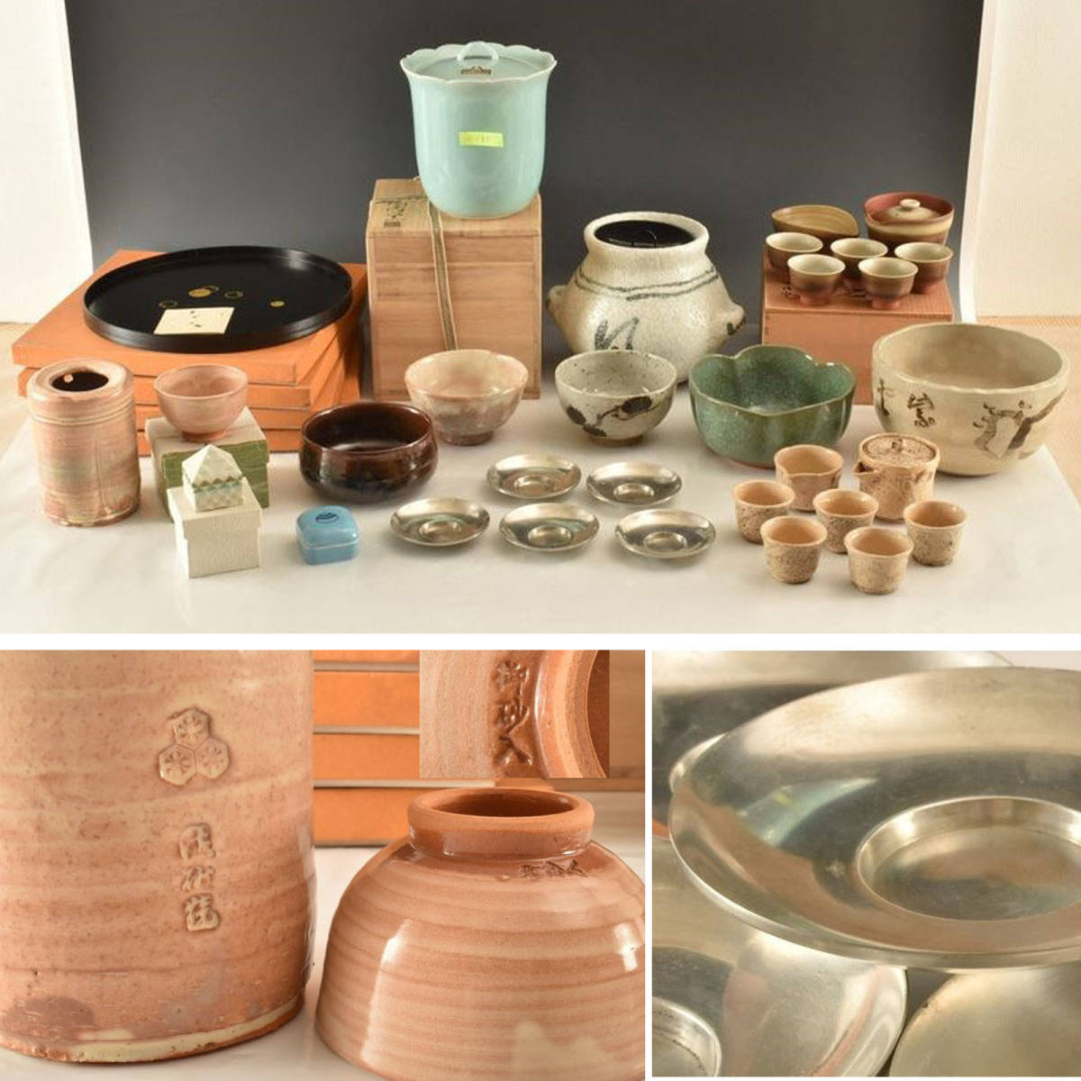 茶道具 平安上杉満樹『松摺漆喰籠』金銀桐蒔絵 八角喰篭 菓子器 共箱★美品★ 茶道具 平安上杉満樹『松摺漆喰籠』金銀桐蒔絵 八角喰篭 菓子器 共