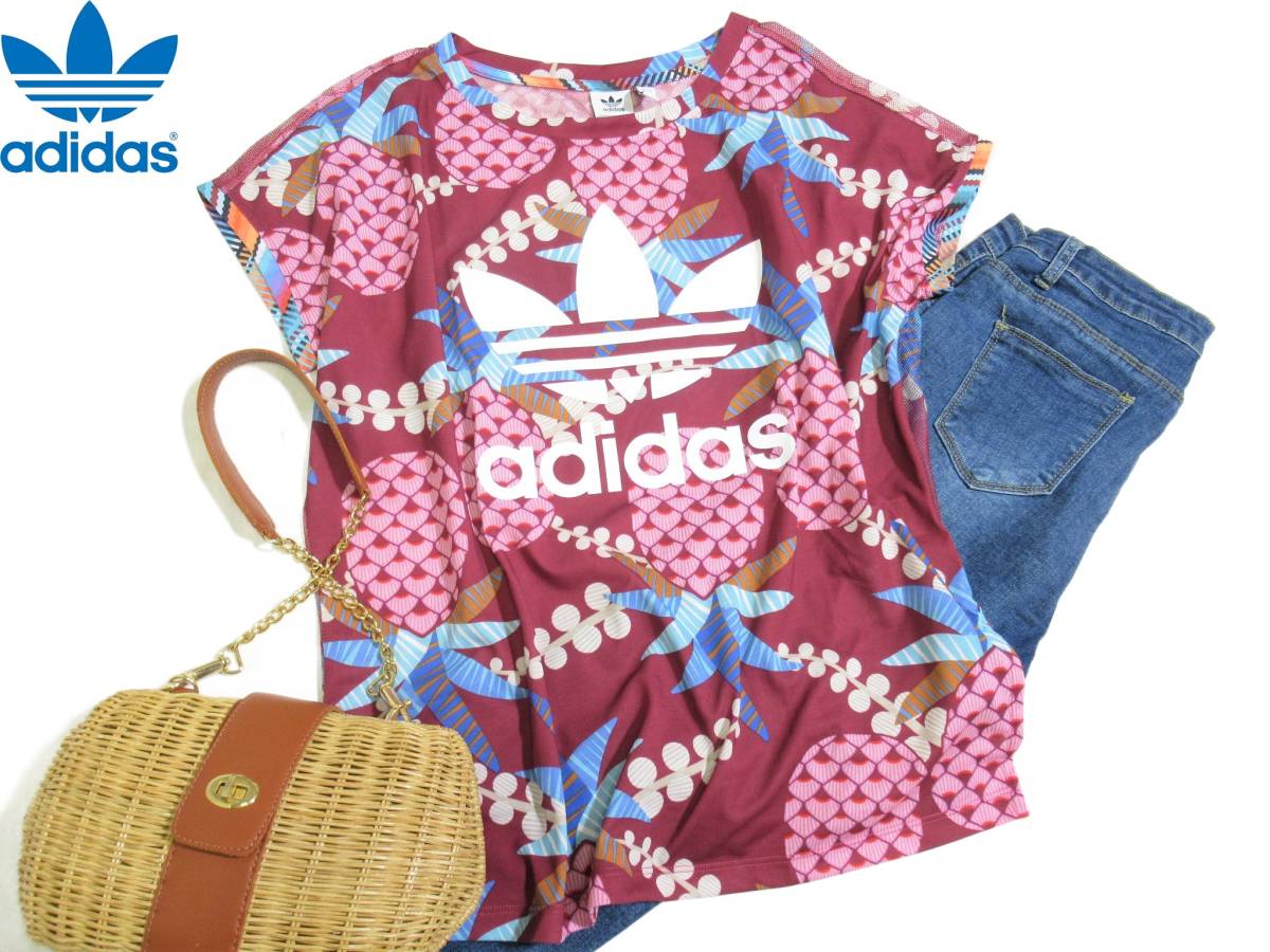 アディダス Adidas 可愛い 異素材切り替え トレフォイルロゴ カットソー The Farm Company パイナップル トップス 売買されたオークション情報 Yahooの商品情報をアーカイブ公開 オークファン Aucfan Com
