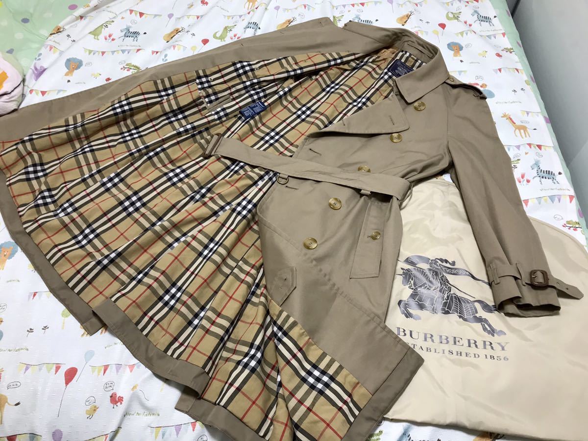  上品逸品 21万超 光沢ハニーベージュレディース160-165 LメンズSバーバリーベルト付きロングトレンチコート春秋物ギャバジンチェック(Lサイズ)｜売買されたオークション情報、yahooの商品情報 女性用