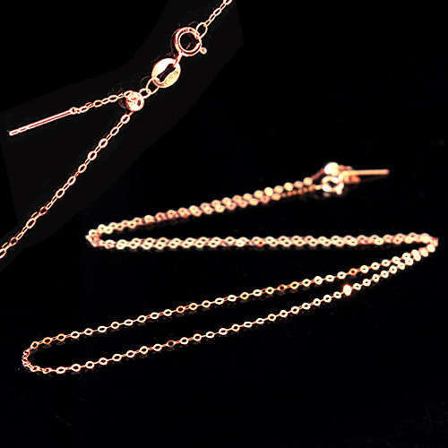 【1円スタート！】K18ピンクゴールド スライド式 アジャスターチェーン 44cm アズキチェーン あずきチェーン 18金★長さ調整可能♪_3