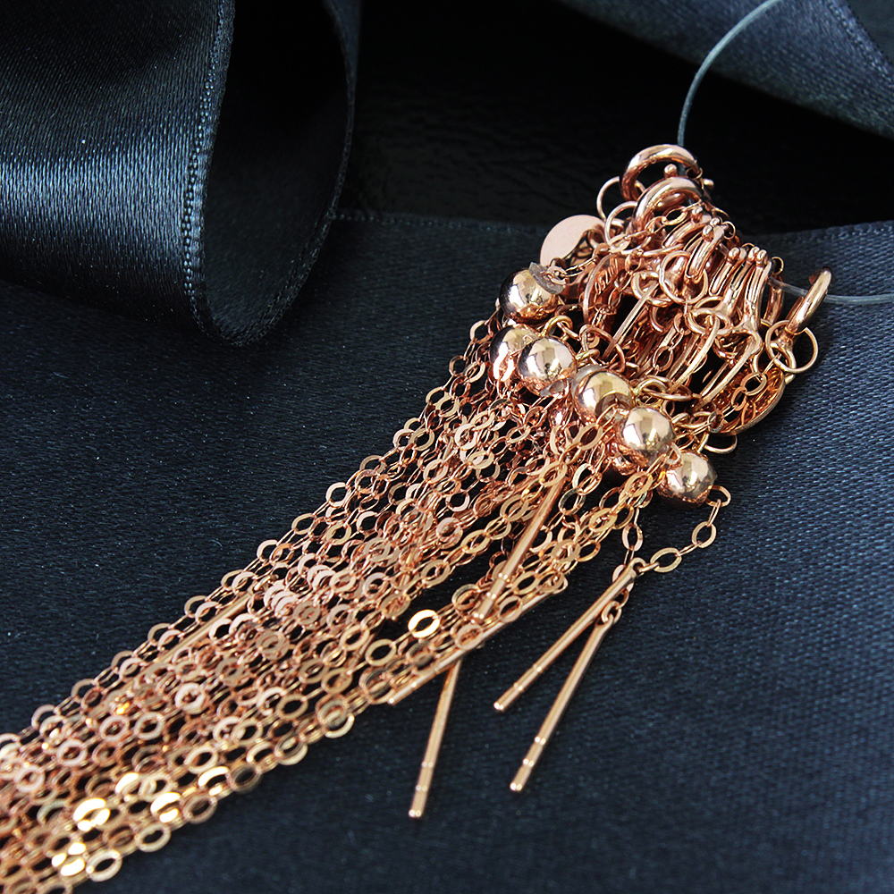 【1円スタート！】K18ピンクゴールド スライド式 アジャスターチェーン 44cm アズキチェーン あずきチェーン 18金★長さ調整可能♪_4