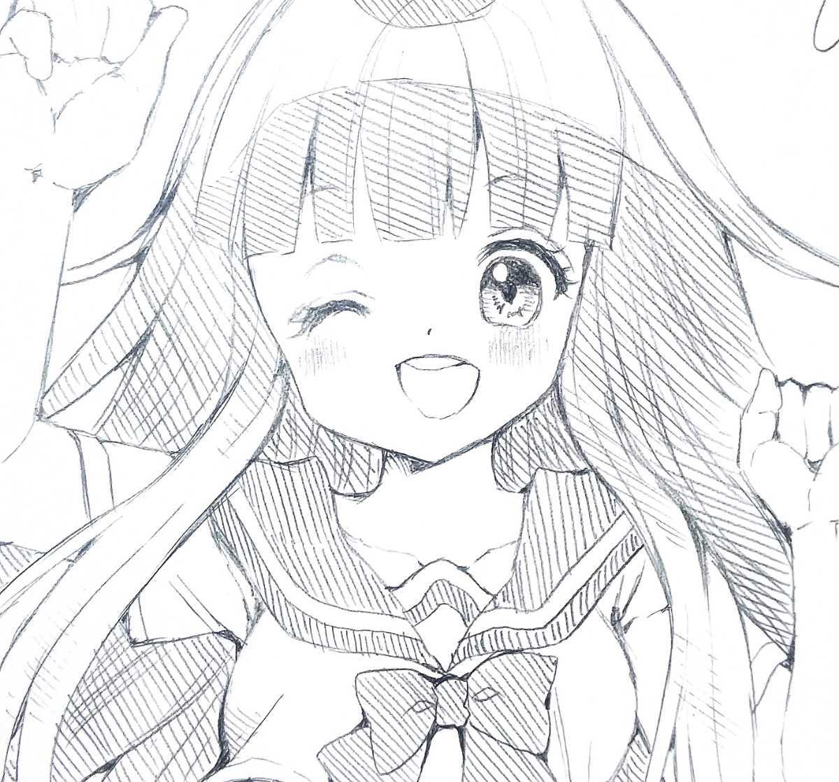 手描きイラスト オリジナル 女の子 ラフ画 セーラー服 手描きイラスト 売買されたオークション情報 Yahooの商品情報をアーカイブ公開 オークファン Aucfan Com