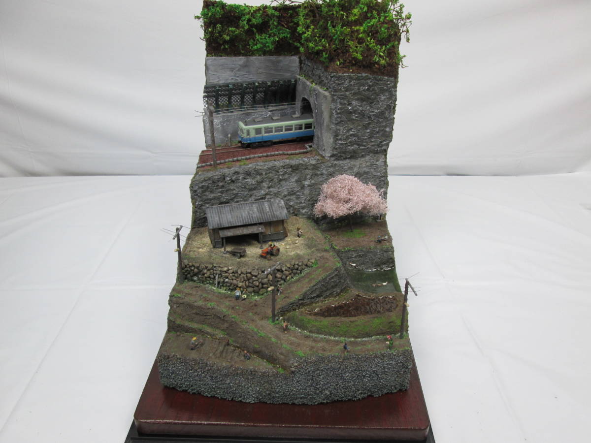 1/150 ジオラマ 昭和 田舎 情景 風景 模型 「春、動く」 櫻和春 塗装済