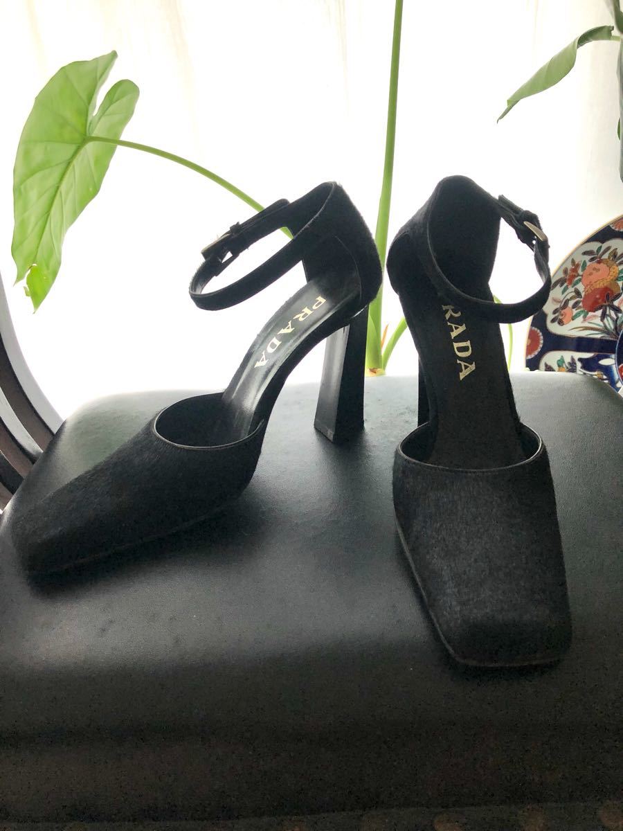  PRADA プラダ パンプス 黒 ブラック ハラコ素材 36 イタリア製 綺麗 最高の艶感(女性用)｜売買されたオークション情報、yahooの商品情報をアーカイブ公開 - オークファン 靴