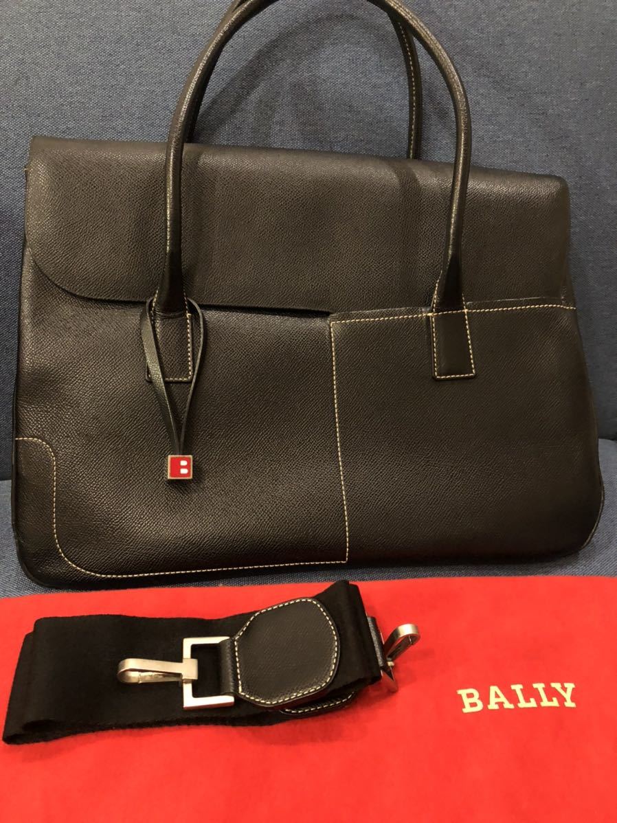 BALLY バリー 定価25万 ブラックレザー メンズ トートバッグ BALLY バリー 定価25万 ブラックレザー メンズ トートバッグ