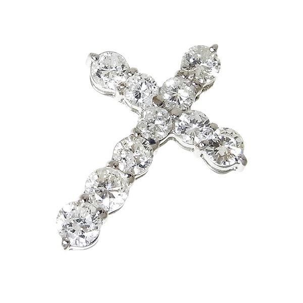 Pt900 ダイヤ入クロスペンダント D:1.00ct/1.8g