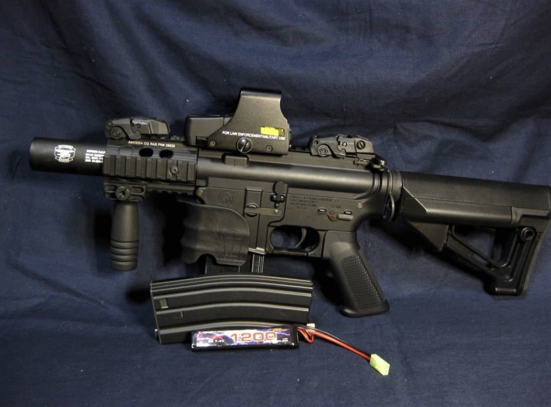 東京マルイ　M4A1 4インチショートカスタム　飛距離・集弾性アップ　新品リポバッテリー、0.2gBB弾付き　東京マルイ電動ガン 