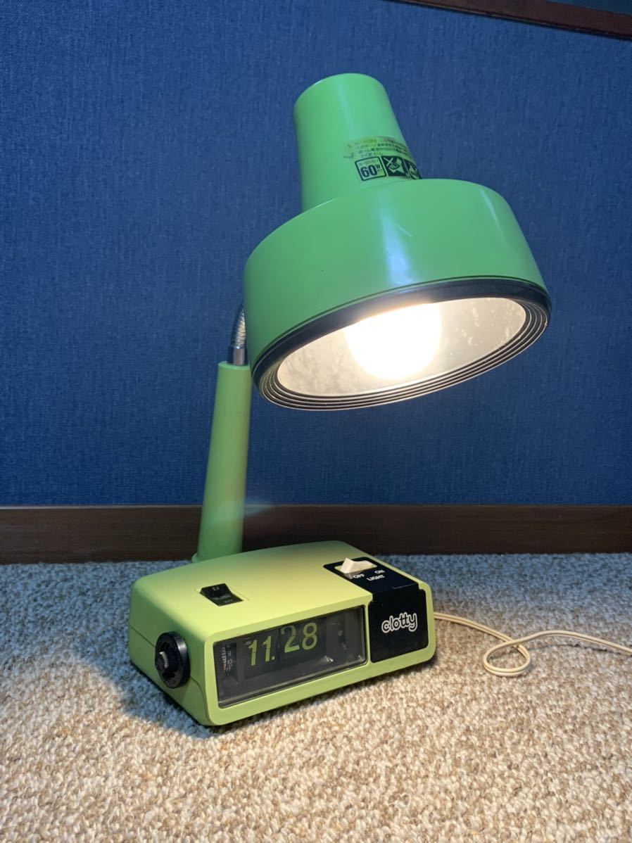 東芝 パタパタ時計 デスクランプ ブルーソフトランプ IL-1502GR レトロ