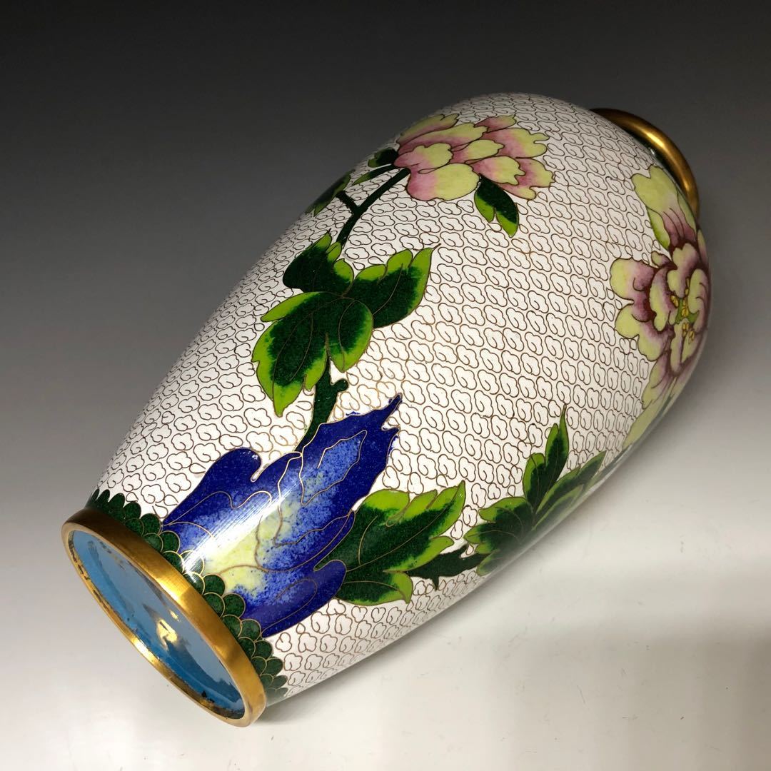七宝焼 花瓶 花鳥文 卸玄尚中国七宝焼 大小花瓶 灰皿まとめ 中国美術