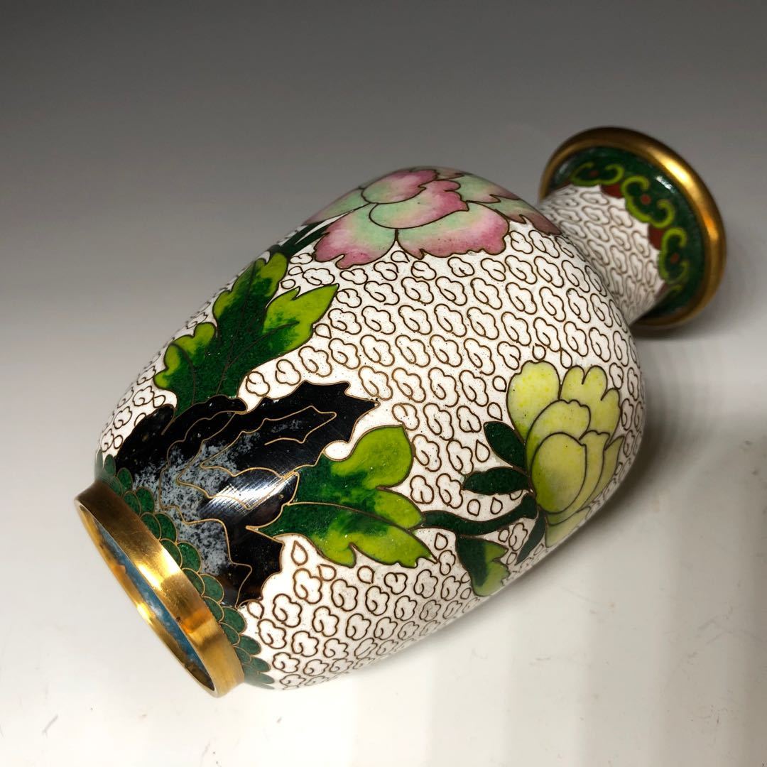 七宝焼 花瓶 花鳥文 卸玄尚中国七宝焼 大小花瓶 灰皿まとめ 中国美術