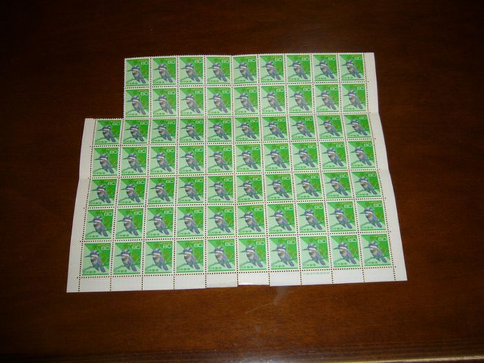 □ 未使用 切手80円 68枚 1シート カワセミ 2枚使用 □ 【公式通販】