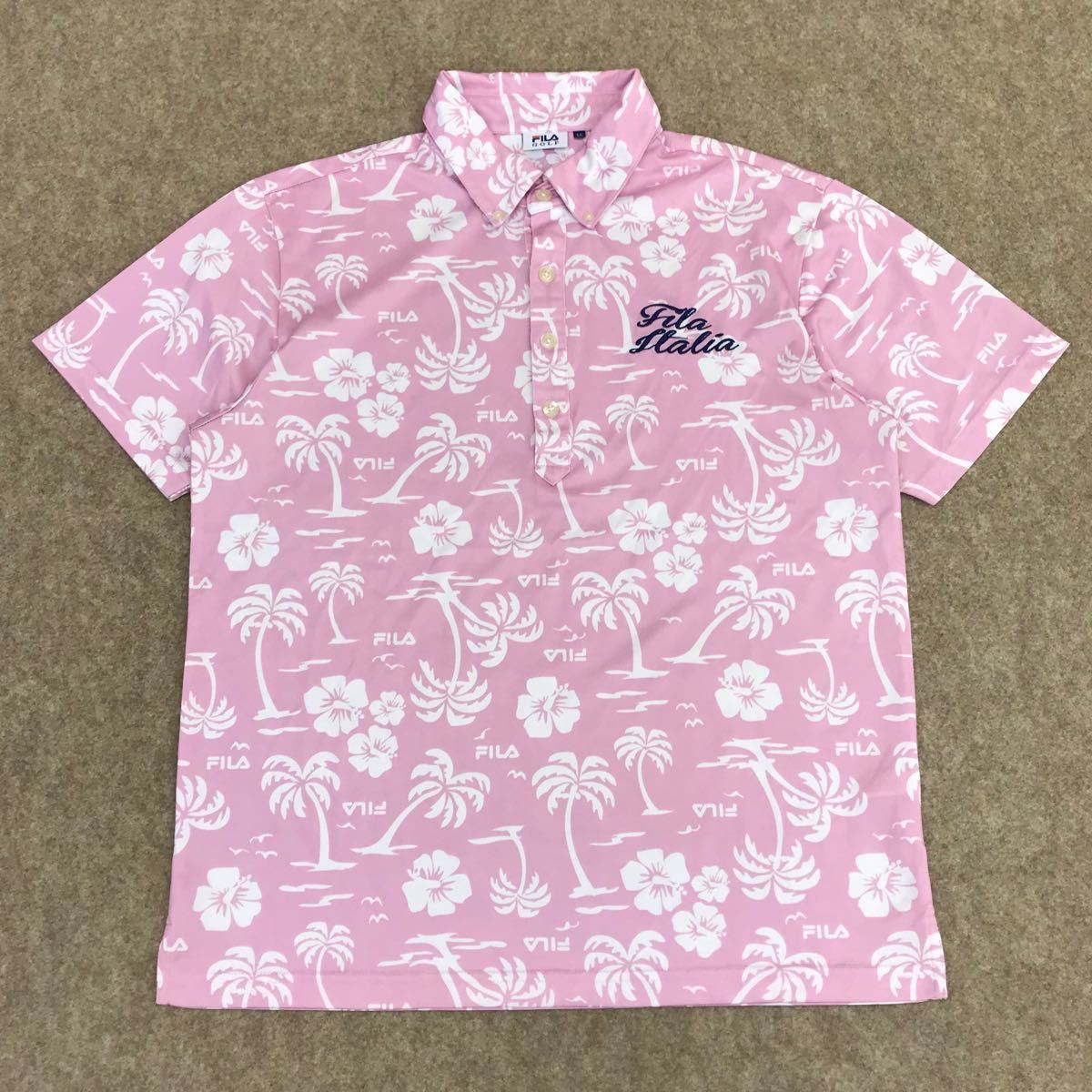 【低価，品質保証】 大きいサイズ FILA GOLF フィラゴルフ 総柄 吸水速乾 半袖ポロシャツ LL ピンク メンズ 紳士 夏物 ゴルフウェア(フィラ)｜売買されたオークション情報、yahooの商品情報をアーカイブ公開 - オー シャツ