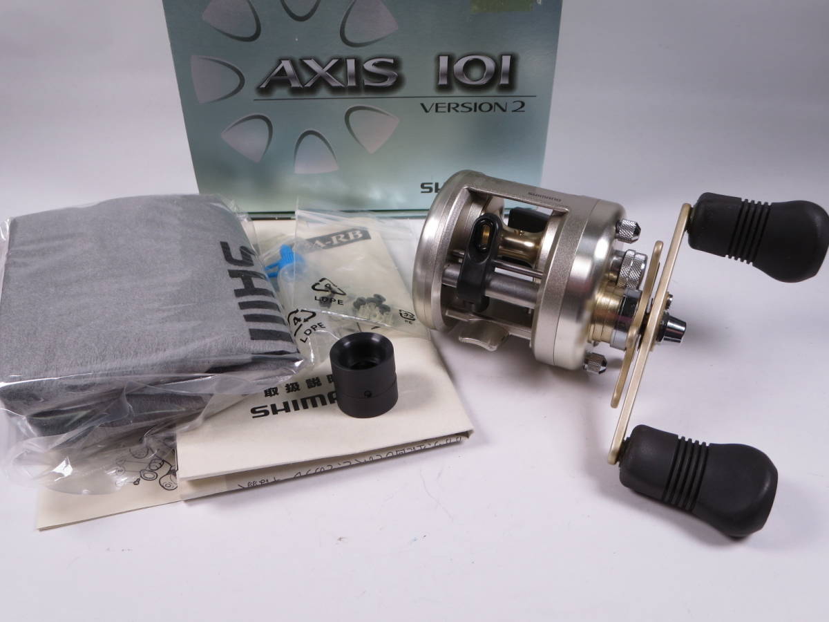 最安値，格安 綠 使用回数2回 シマノ アクシス 101 バージョン2 Ver2 ソルト対応 日本製 SHIMANO AXIS version2 検 カルカッタ ベイトリール(シマノ)｜売買されたオークション情報、yahooの商品情報をアーカイブ公開 シマノ