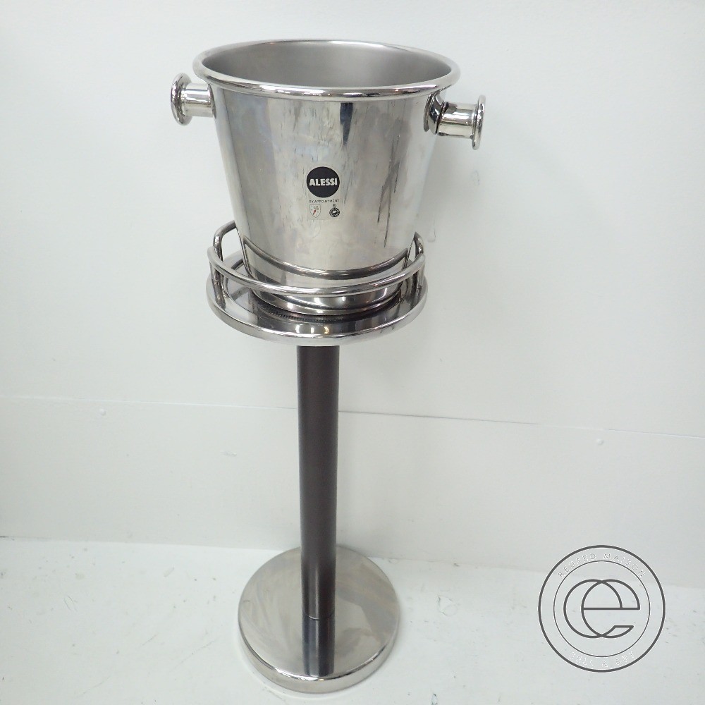 【100%新品，本物保証】 ALESSI アレッシィ no.5052/no.5059 ワインクーラー スタンド セット シルバー/ブラウン(ワインクーラー)｜売買されたオークション情報、yahooの商品情報をアーカイブ公開 - オークファン ワインクーラー