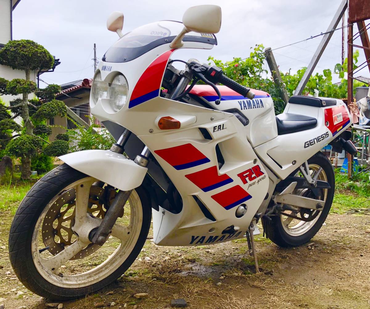 FZR250 2kr ジャンク パーツ取り 車体 ヤマハ 書類無し 引き取り 格安スタート 売り切り エンジン始動動画有り_3