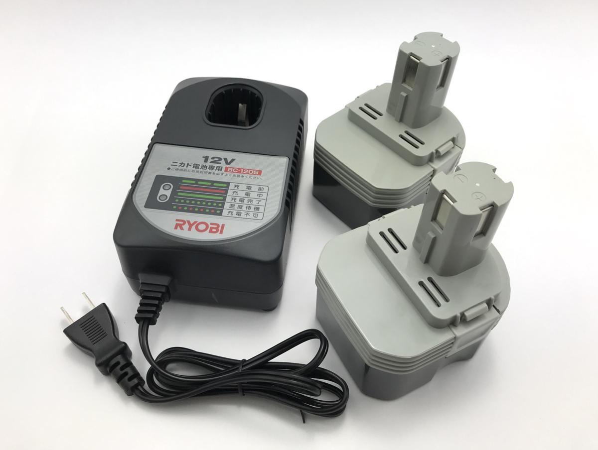 【HOT，高品質】 リョービ 充電器 BC-1205 と バッテリー B-1203M1 純正 2個セット バッテリ 電池パック ニカド 12V 蓄電池 充電池 品(パーツ)｜売買されたオークション情報、yahooの商品情報をアーカイブ公開 - オー インパクトドライバ