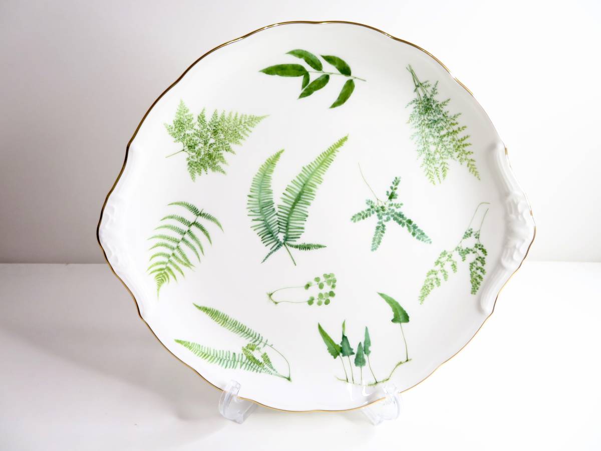 未使用品、激レア！Noritake Grand Vert 耳付ケ－キ皿 未使用品・激レア！△Noritake ノリタケ GRAND VERT グランヴェール