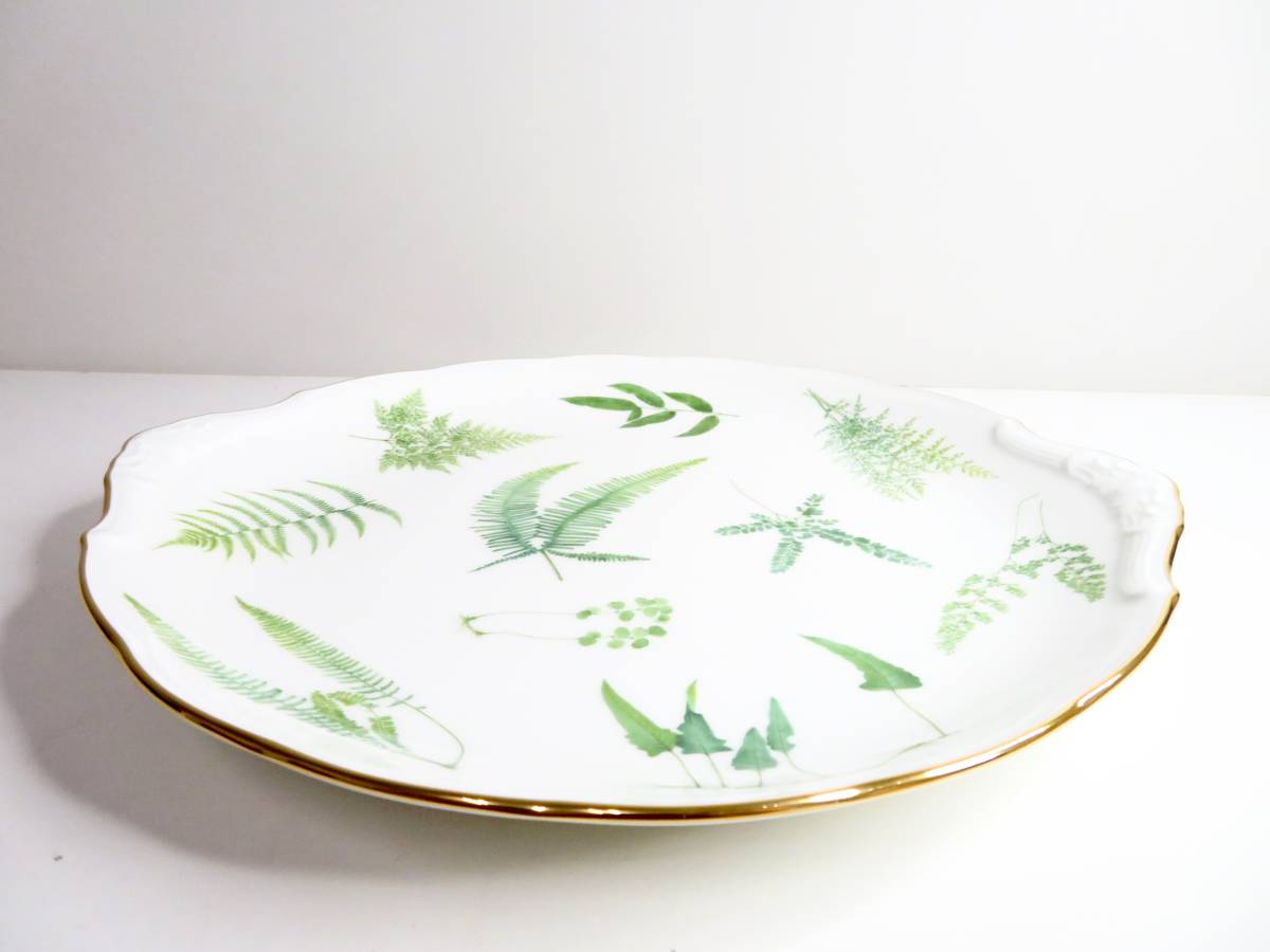 未使用品、激レア！Noritake Grand Vert 耳付ケ－キ皿 未使用品・激レア！△Noritake ノリタケ GRAND VERT グランヴェール