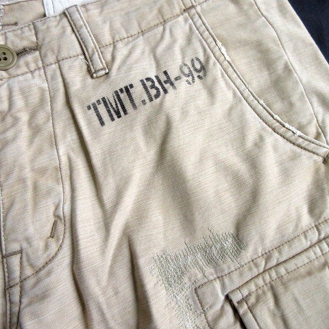 TMT ティーエムティー クラッシュデニムシャツ 刺繍 クラッシュデニム