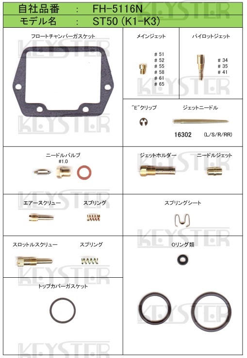 おまとめ3点 品質保証，新作登場 □ FH-5116N ダックス ST50 K1-K3 DAX50