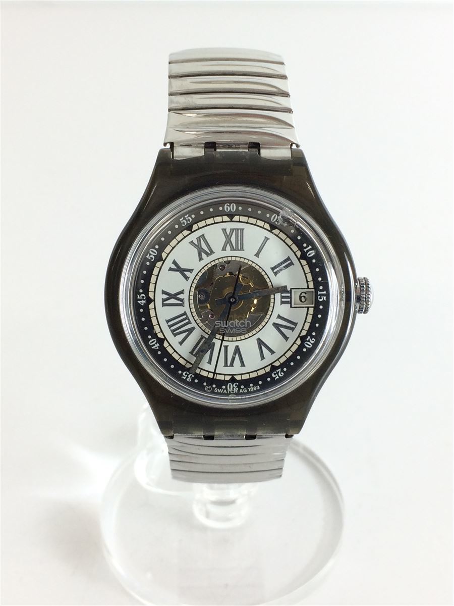 SWATCH◇自動巻腕時計/アナログ/ステンレス/WHT/SLV/オートマティック
